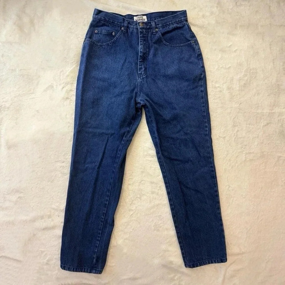 Vintage Denim - Vintage 80s 90s High Waisted Wide Leg Dark Wash Classic Mom Jeans by Fore Warned